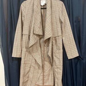 cupcakes & cashmere Plaid Trench Coat